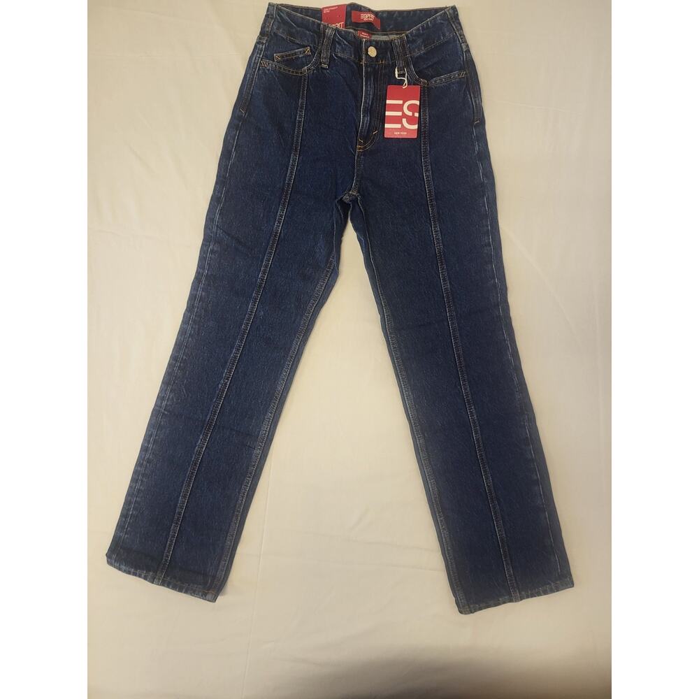 NWT Esprit Women’s Retro Straight Leg Jeans Size 26x30 Blue Denim Dark Wash #4